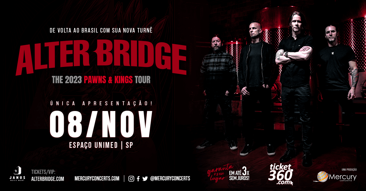 Alter Bridge agita plateia em São Paulo e mostra que merece estender sua  próxima turnê pelo Brasil - VAGALUME